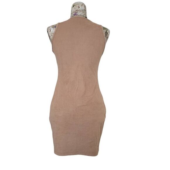 Goodtime USA Tan Neutral Soft Microfiber Stretch Sexy Body Hugging Short Dress - Picture 8 of 11
